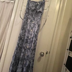 Adorable Blue Floral Tie Dye Summer Dress